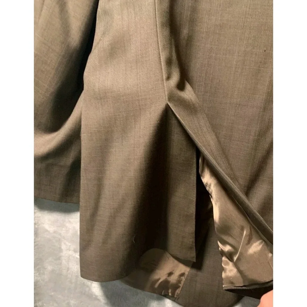 Pronto Uomo Sport Coat Mens 50R Wool Brown Two Button Double Vented Window Pane
